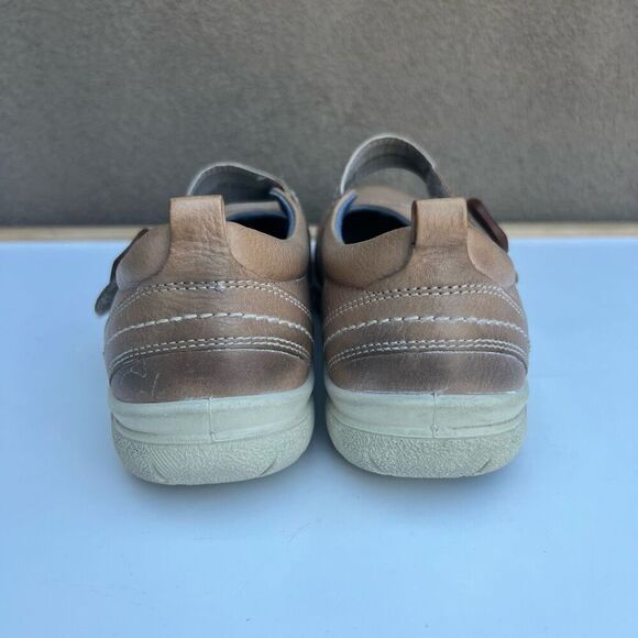 Ecco Mary Jane Shoes 40 US 9.5 Comfort Walking Tan Brown Leather Academia Boho - Picture 6 of 10